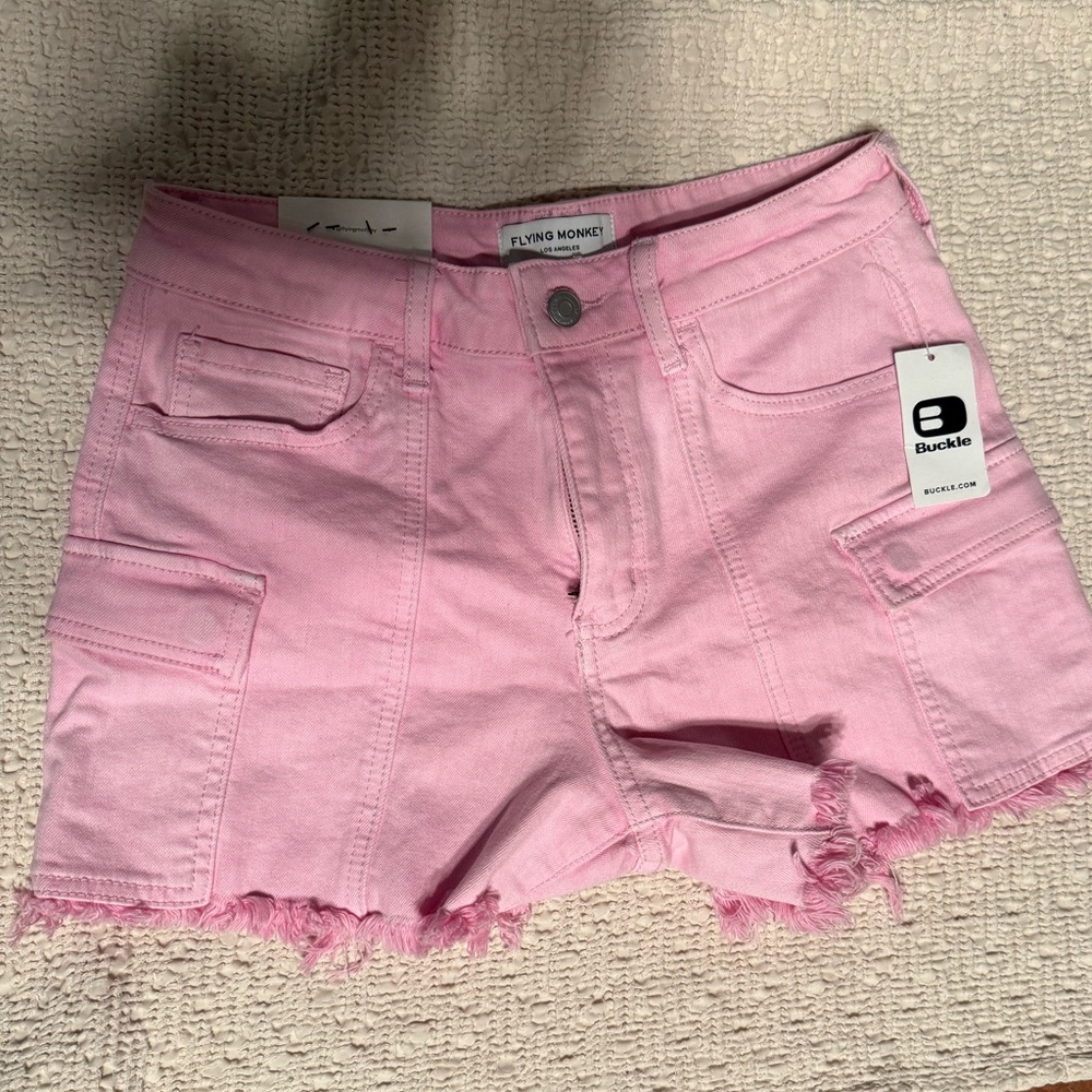 Flying Monkey Light Pink Cargo Shorts